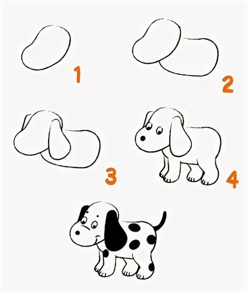 Рисунок собака карандашом для детей