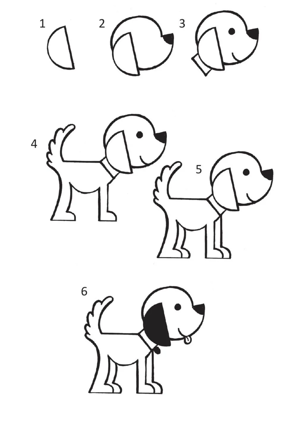 Схема рисования собаки