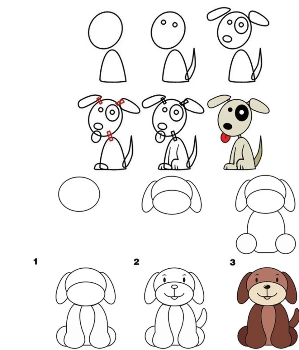 Рисуем собаку поэтапно для детей