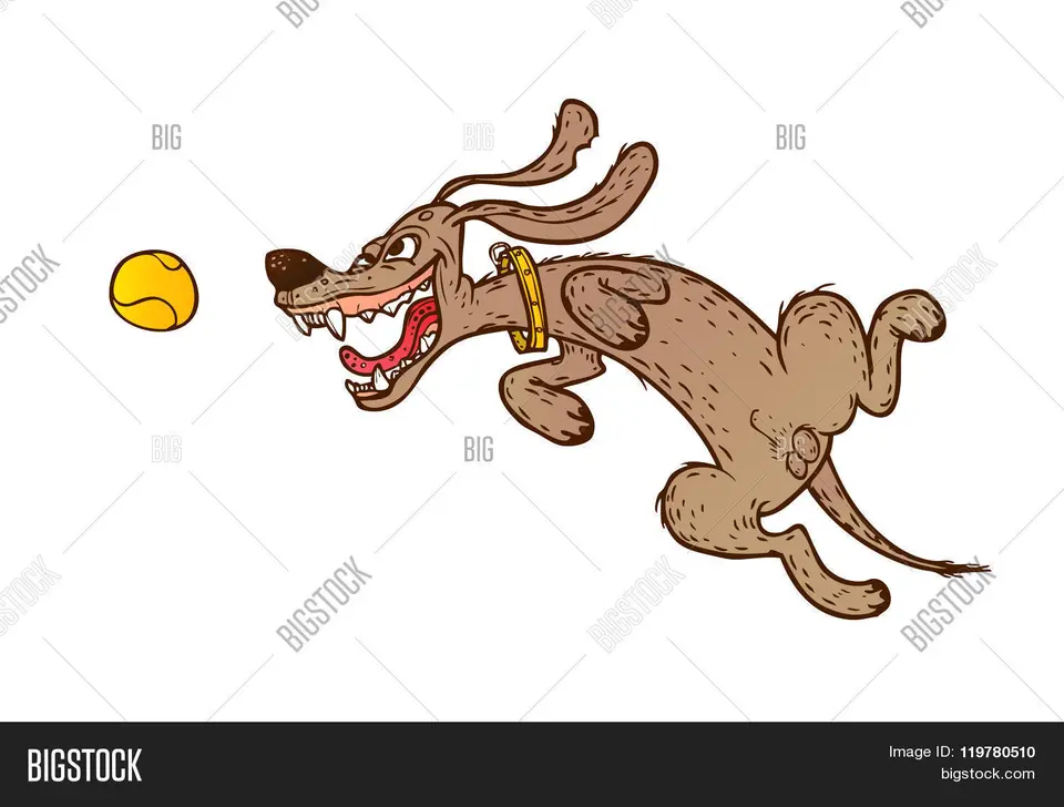 Мультяшная собака бежит