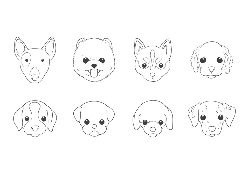 Рисунок головы собаки