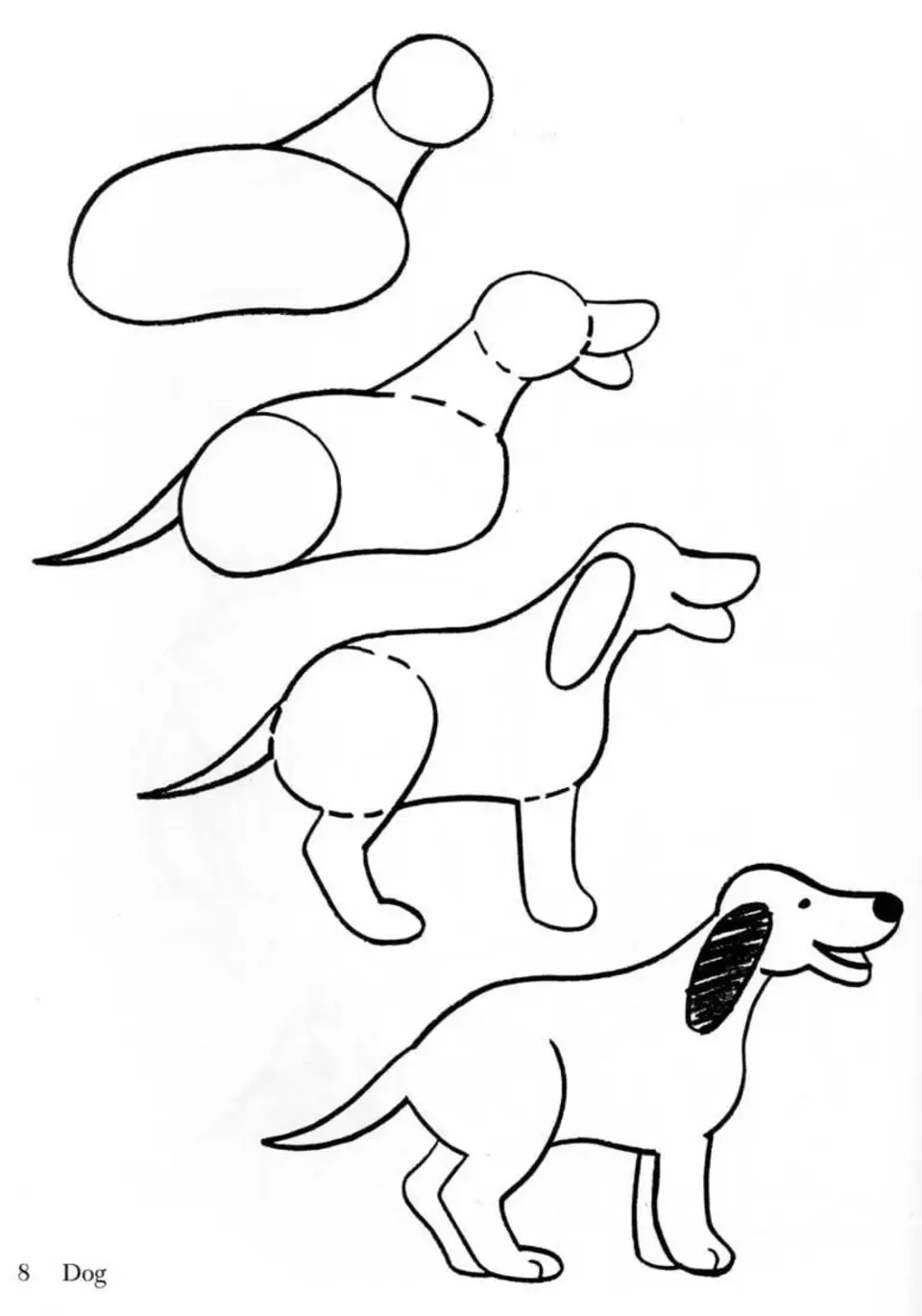 Рисунок собаки поэтапно для детей