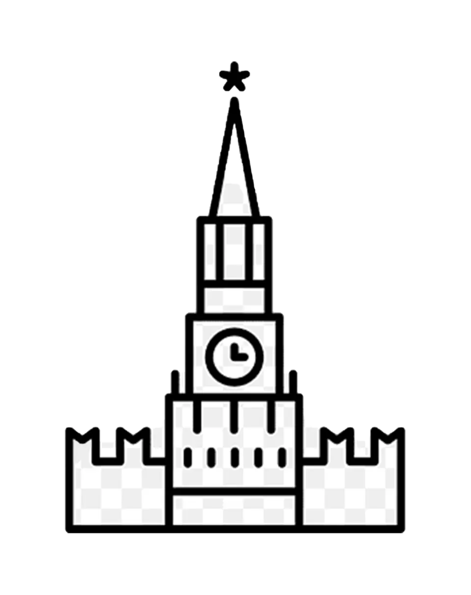 Спасская башня кремля контур