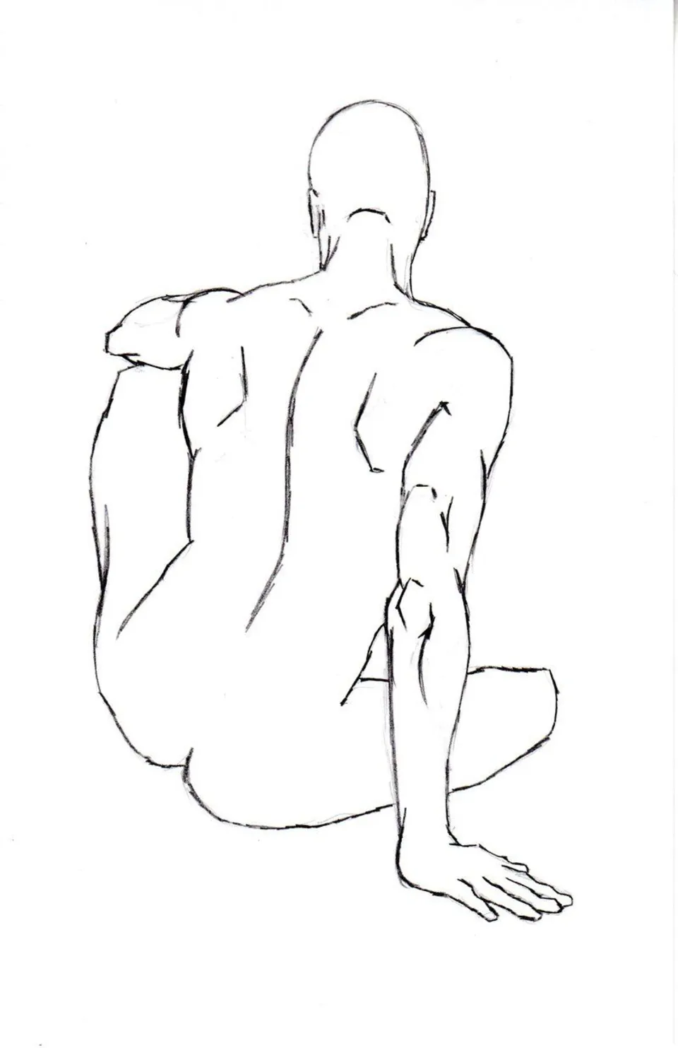 Человек сидит спиной рисунок