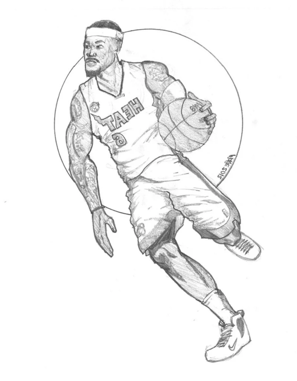 Баскетбол рисунок карандашом