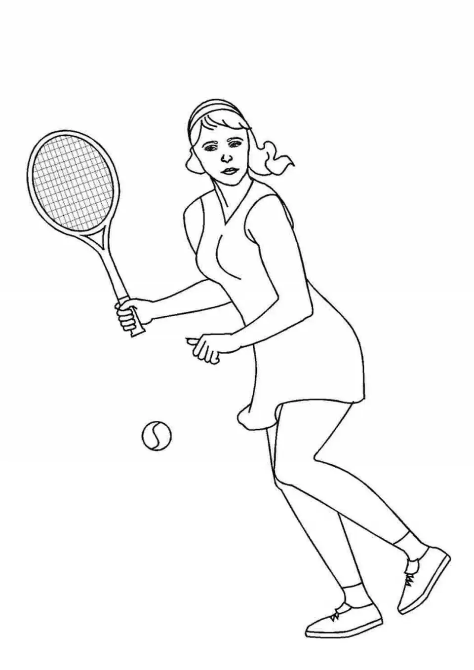 Теннисистка карандашом