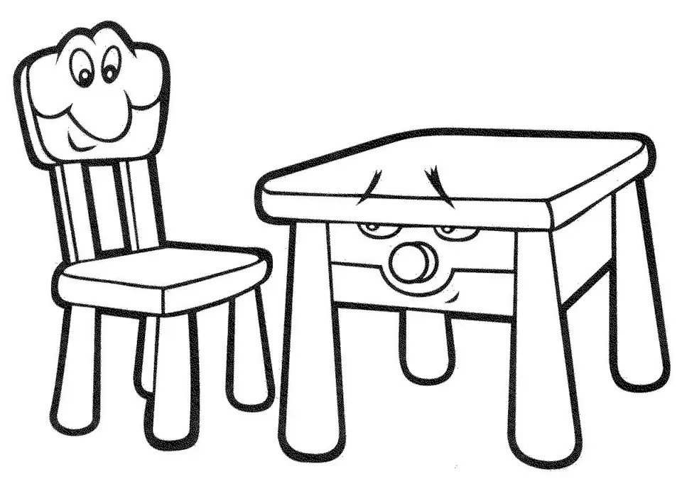 Стол и стул раскрашивание для детей