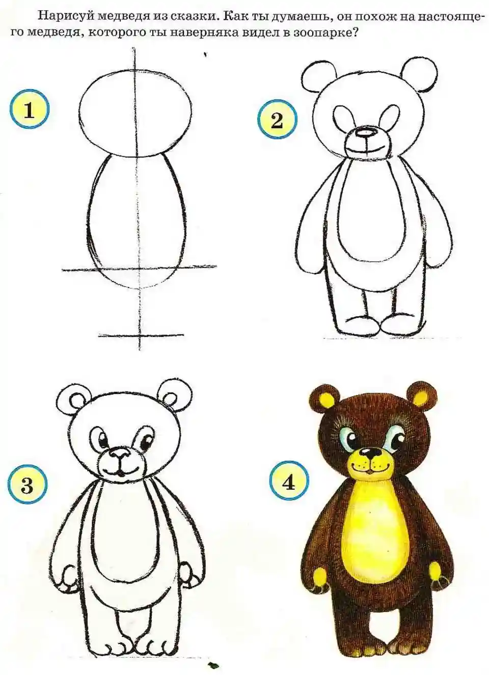 Рисовать медведя для детей