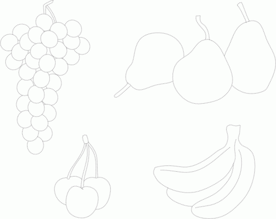 Рисование по точкам фрукты