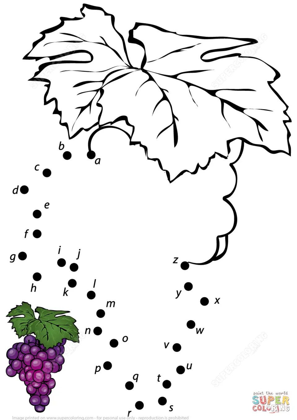 Рисование по точкам виноград