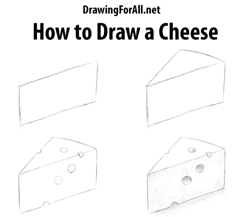Поэтапное рисование сыра