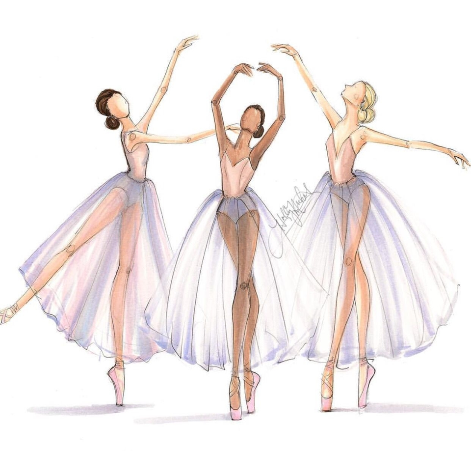 Лёгкий рисунок балерины