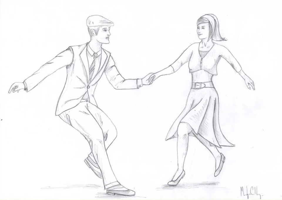 Рисунок танцующих людей