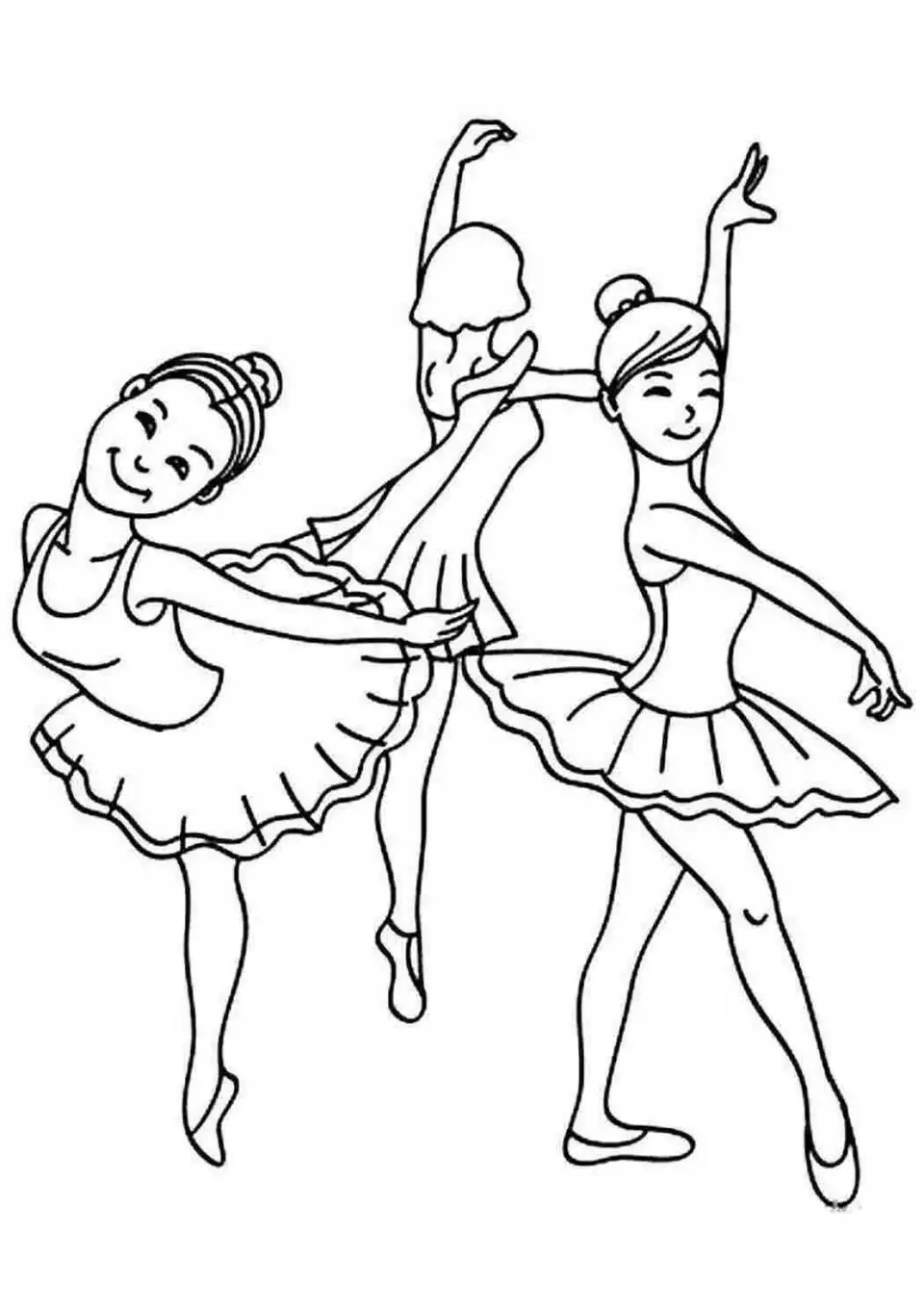 Балерина раскраска для детей