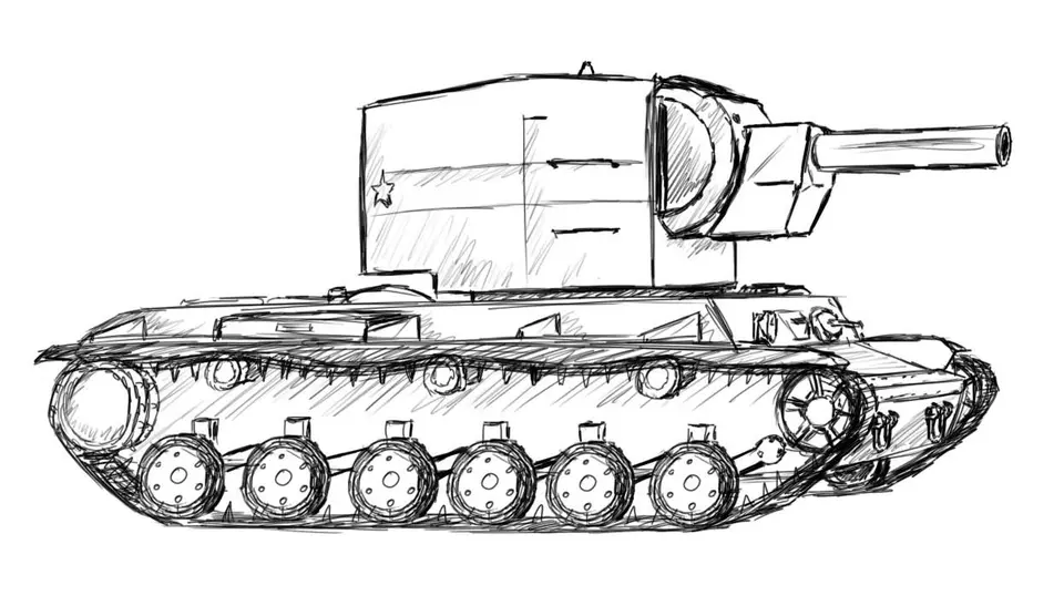 Раскраска танк кв 2