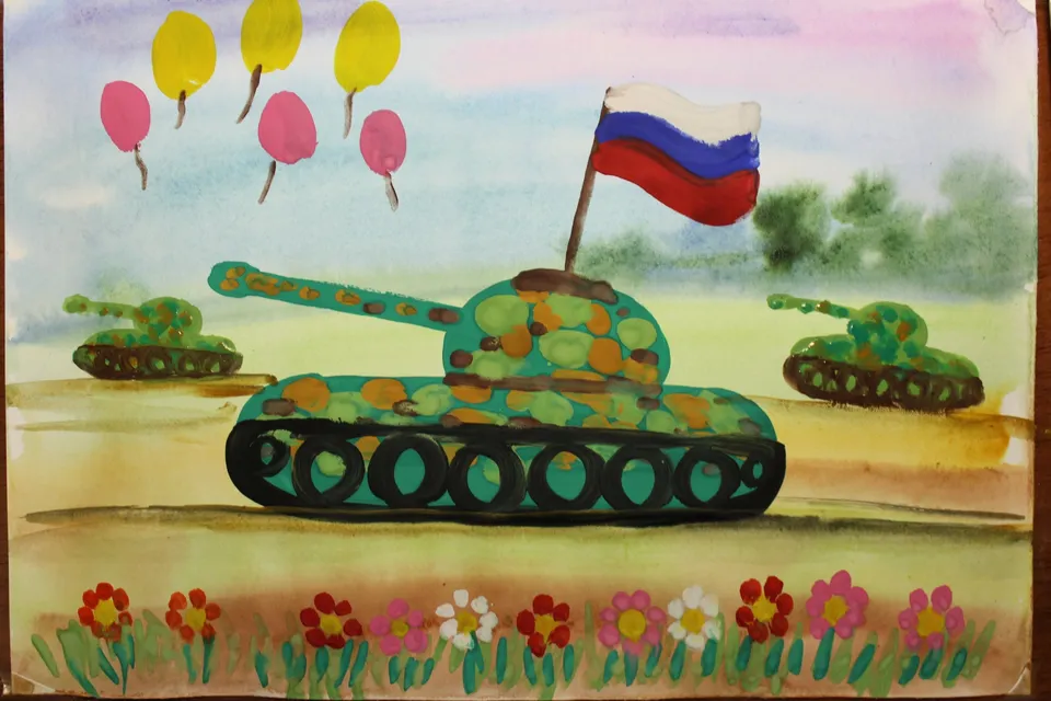 Рисунок ко дню победы танк
