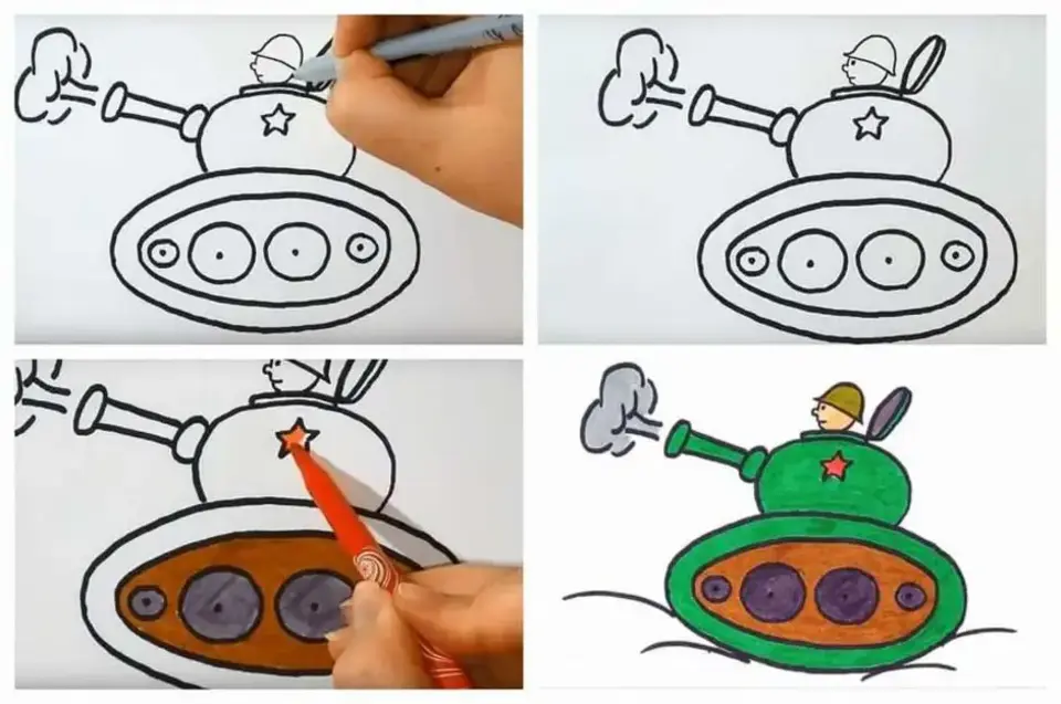 Несложный рисунок танка