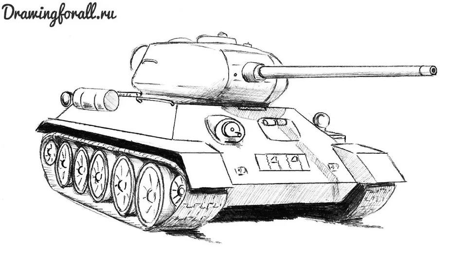 Рисунок танка поэтапно