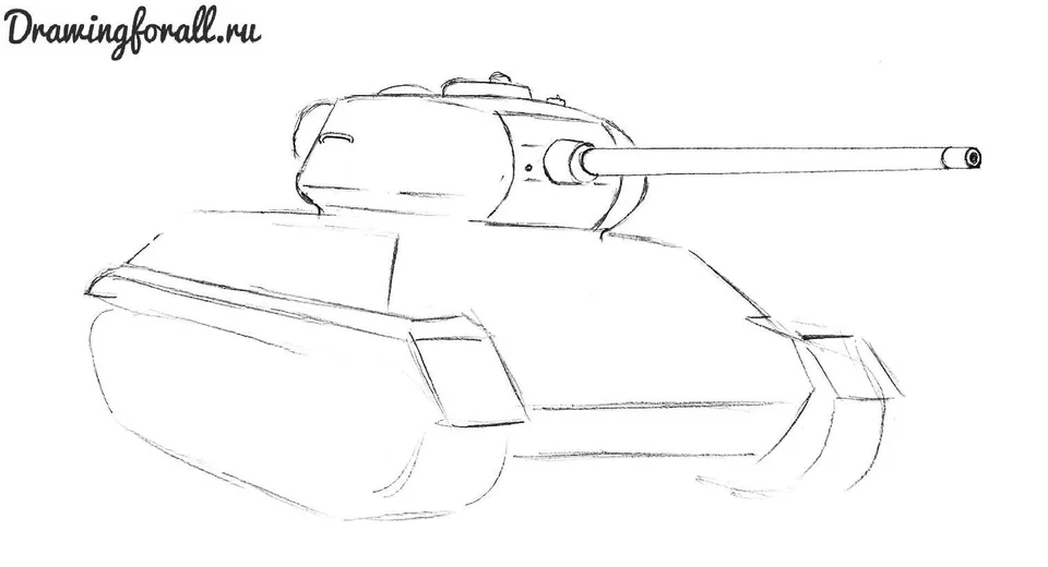 Рисунок танка для детей простой