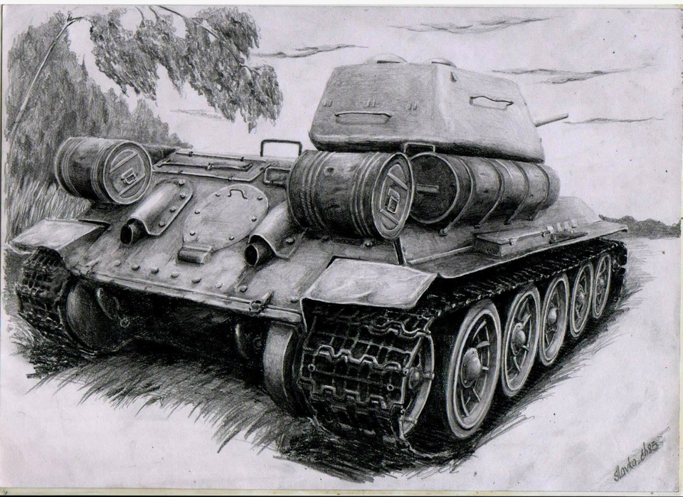Рисунки для срисовки танк
