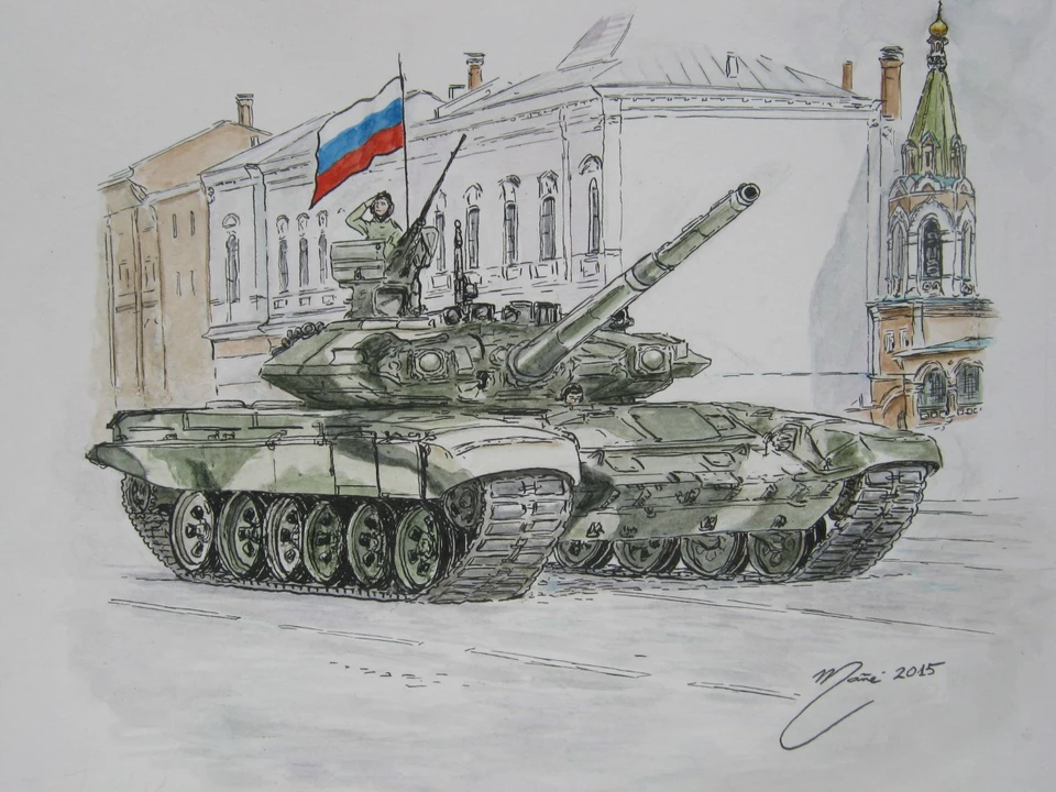 Русский танк рисунок