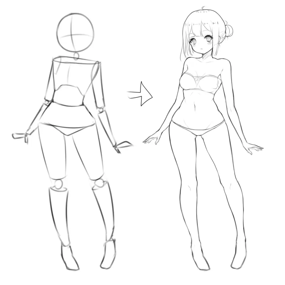 Тело для рисования аниме девушка