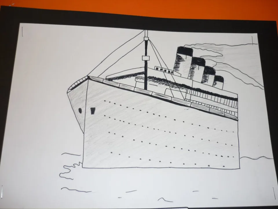 Титаник рисунок карандашом