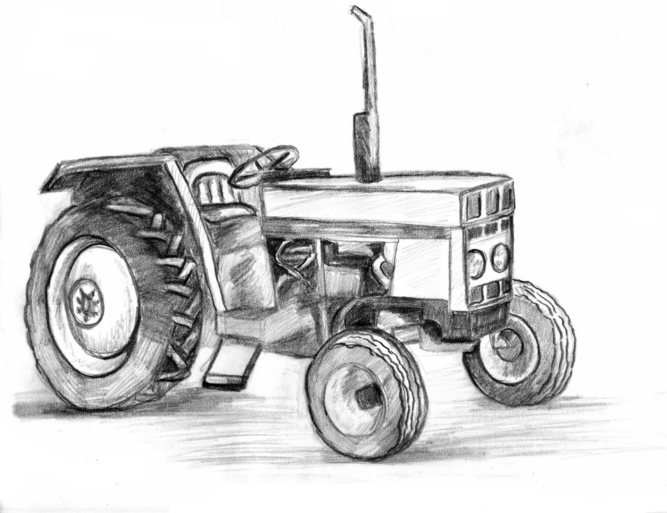 Трактор карандашом