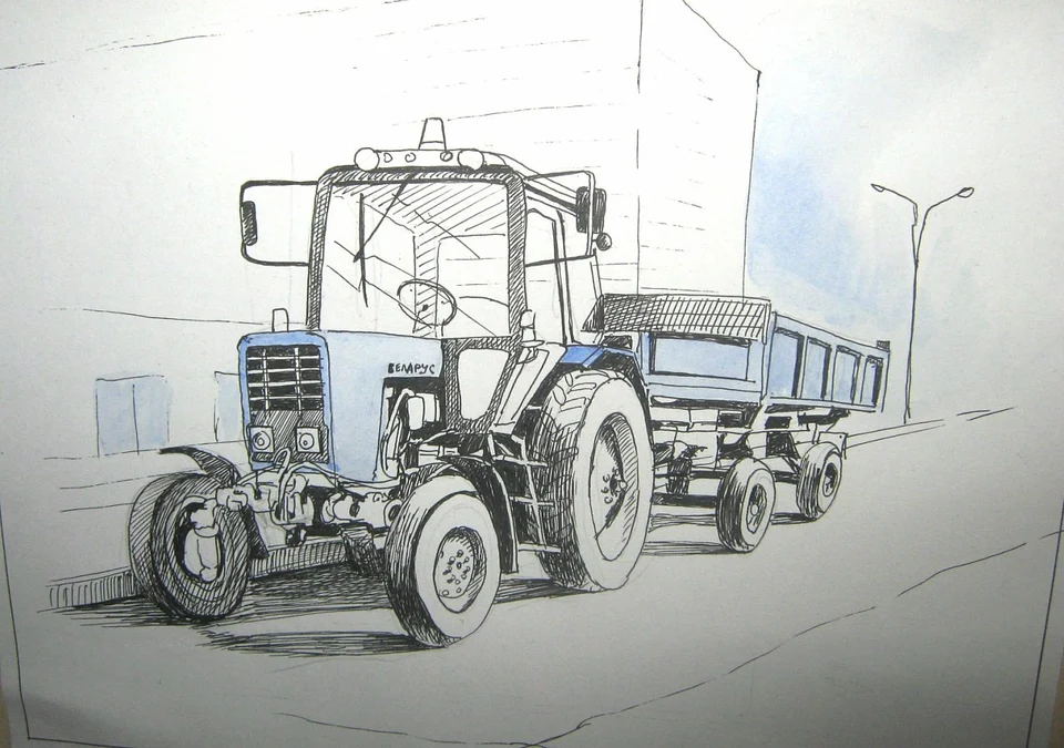 Трактор мтз 80 карандашом