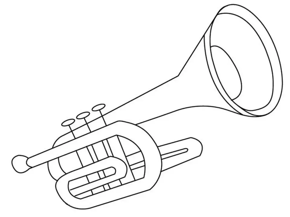 Труба музыкальный инструмент карандашом