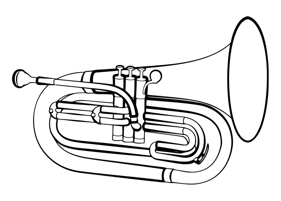 Труба музыкальная раскраска