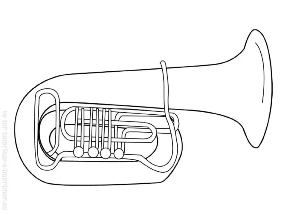 Раскраска труба музыкальный инструмент