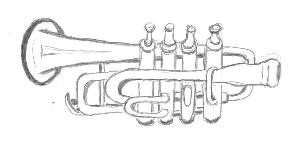 Труба музыкальный инструмент контур