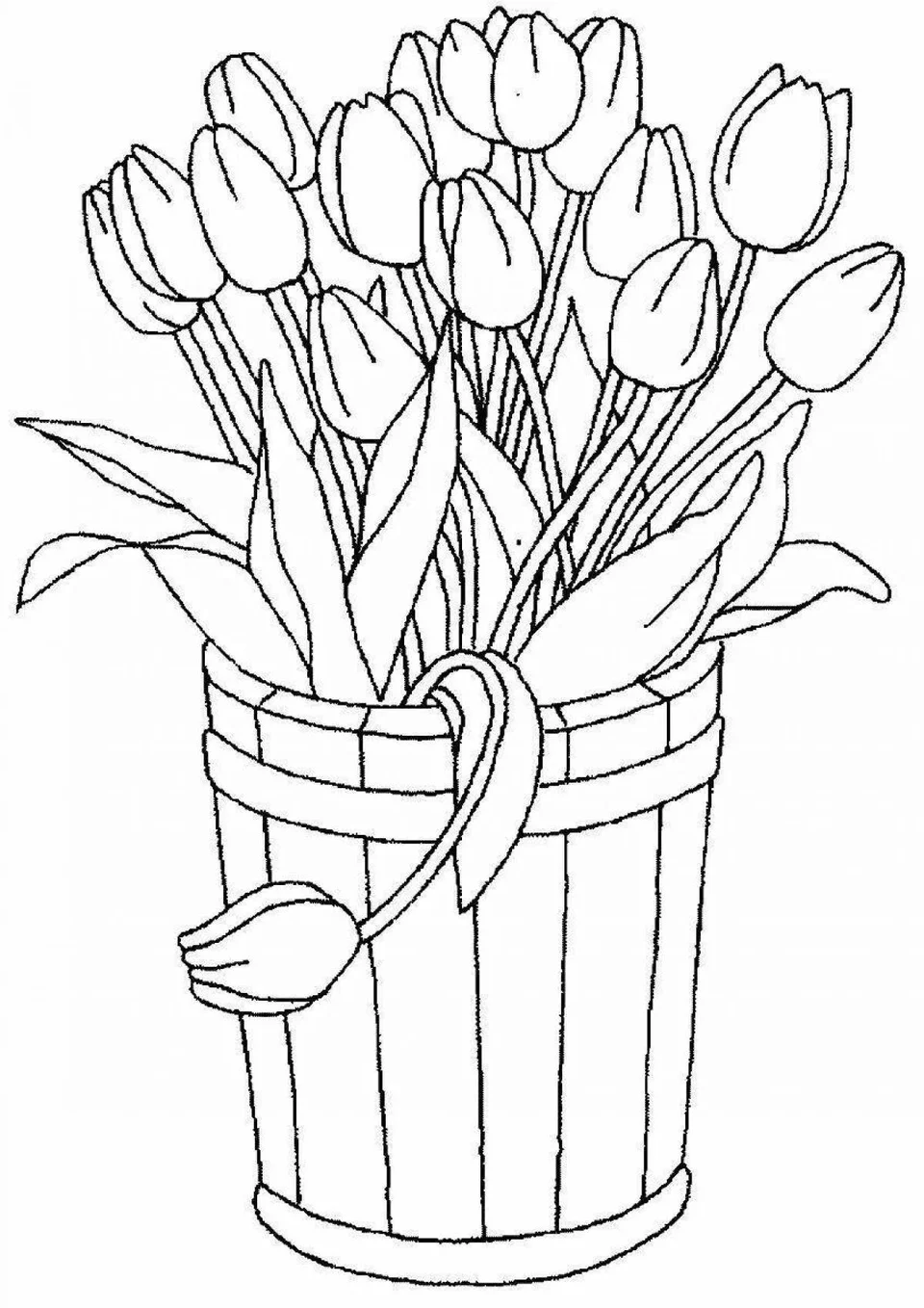 Букет тюльпанов рисунок карандашом