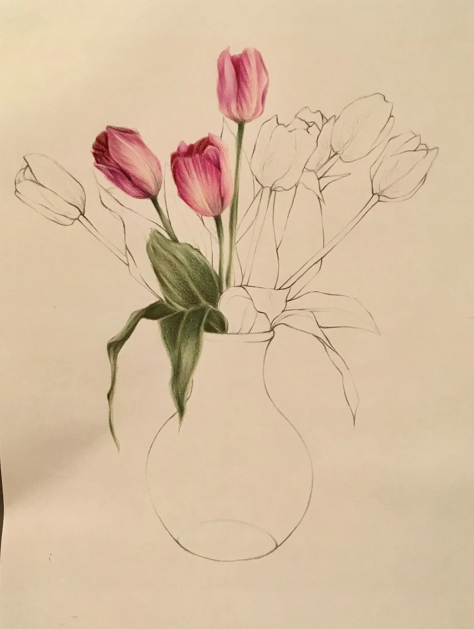Рисовать цветы в вазе