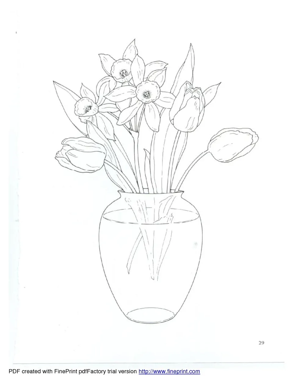 Рисунок цветы в вазе