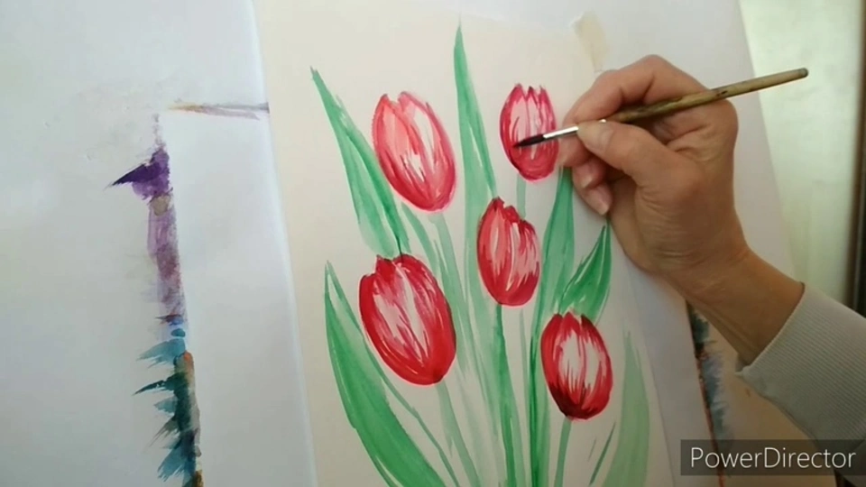 Рисуем тюльпаны поэтапно для детей