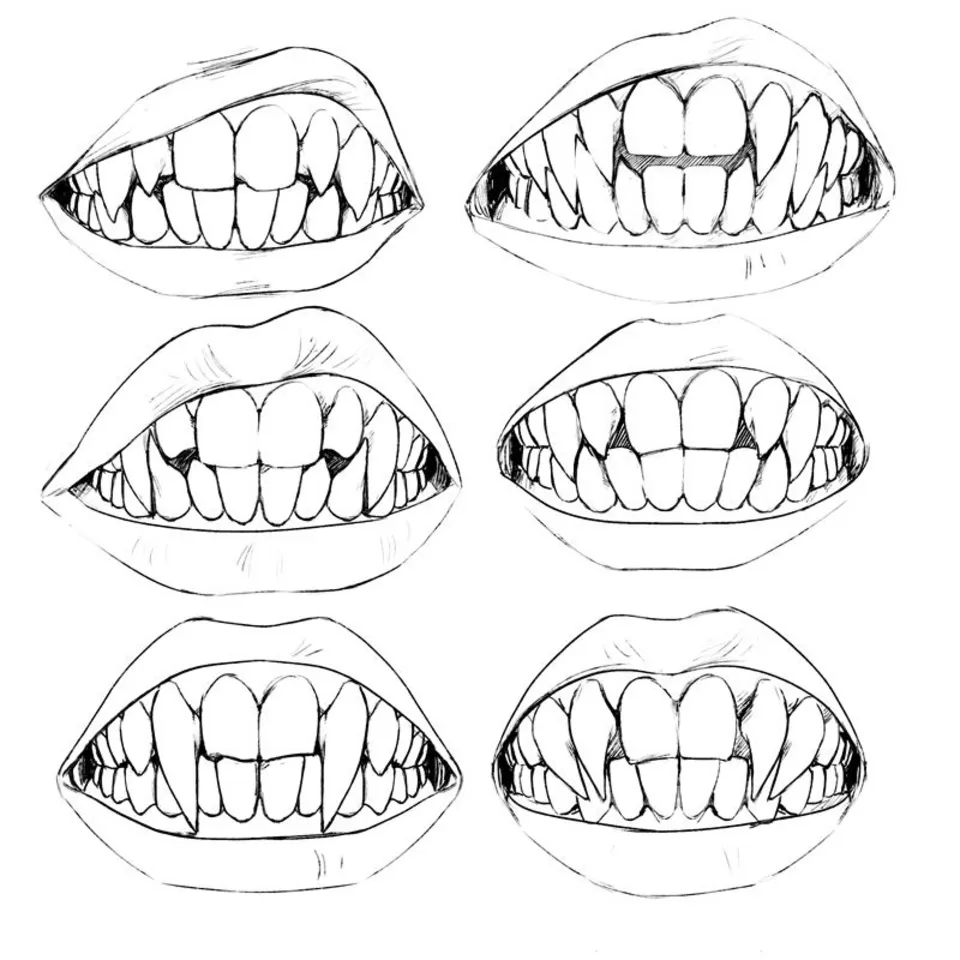 Раскраска рот с зубами
