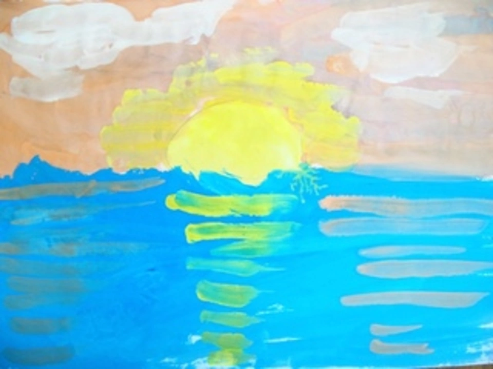 Рисование моря для детей