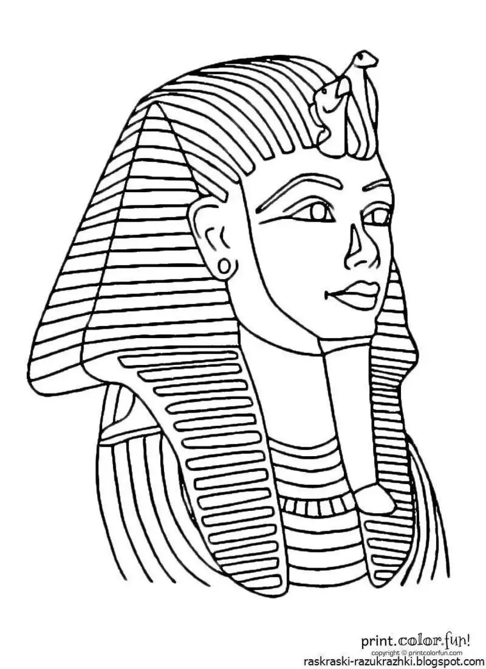 Маска тутанхамона египта раскраска