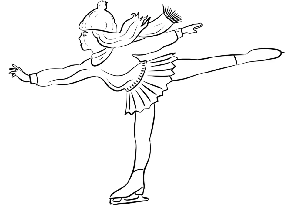 Раскраска балерина на коньках