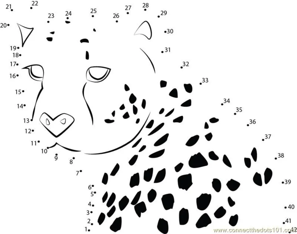 Раскраска леопард по цифрам