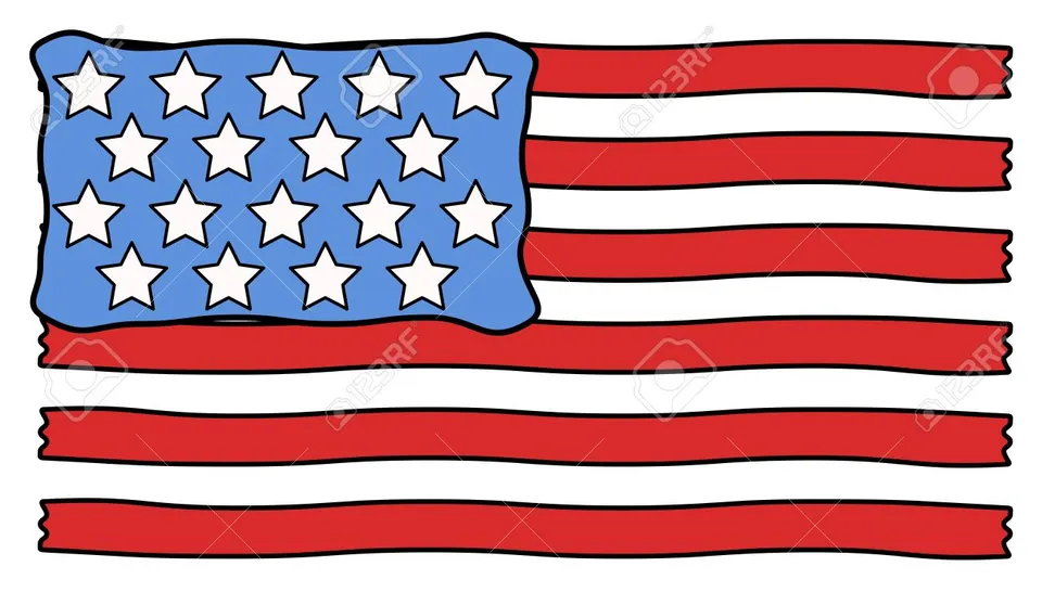 Американский флаг мультяшный