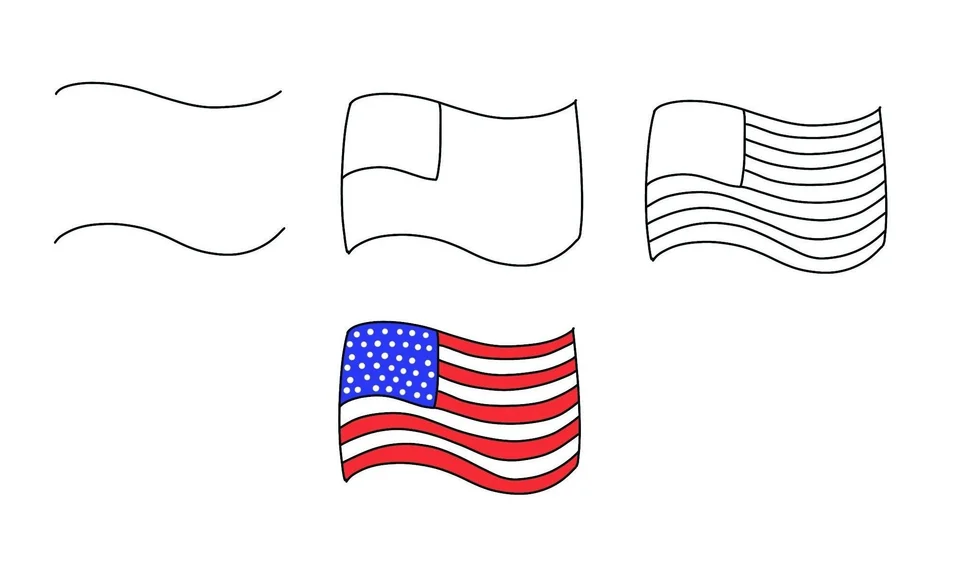 Американский флаг раскраска