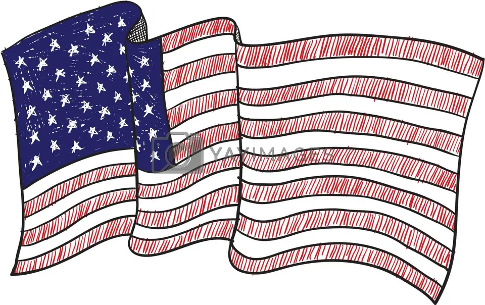 Американский флаг рисовать