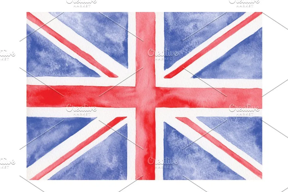 Флаг великобритании акварель