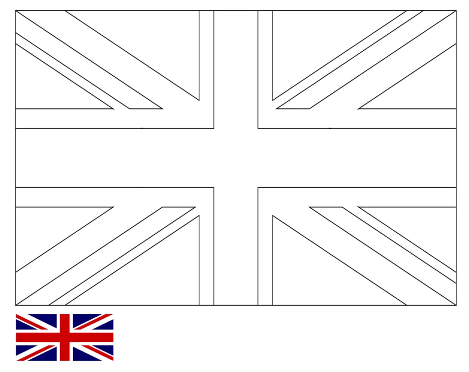 Флаг британии для раскрашивания