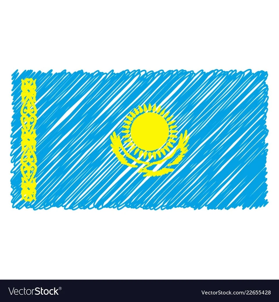 Флаг казахстана рисунок для детей