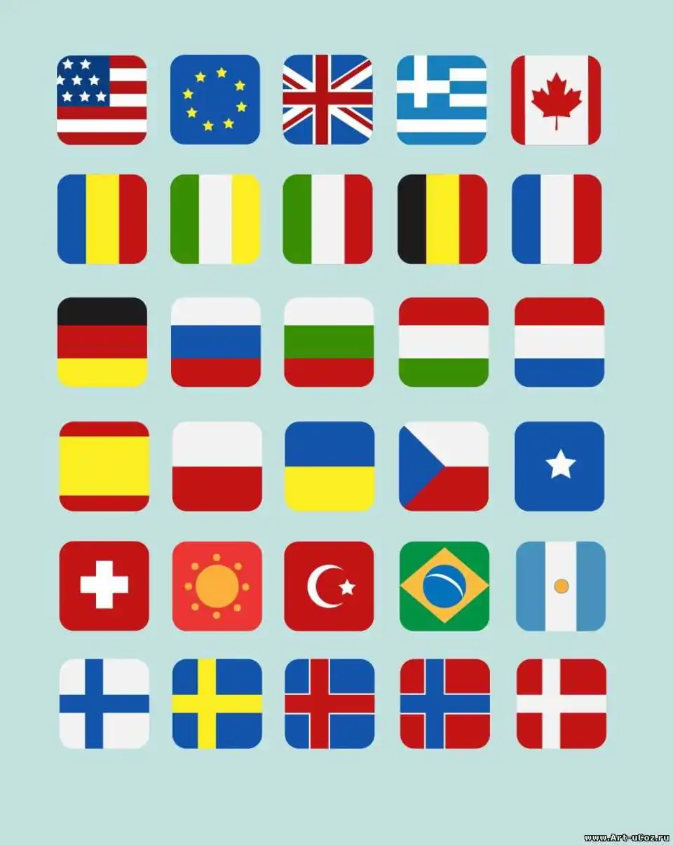Флаги европы квадратные