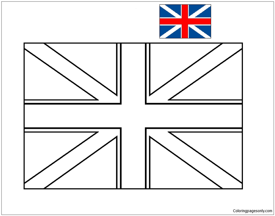 Флаг британии для раскрашивания